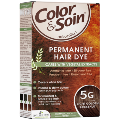 Ilgalaikiai plaukų dažai COLOR & SOIN, šviesi auksinė ruda (5G), 135 ml Ilgalaikiai plaukų dažai COLOR & SOIN, šviesi auksinė ruda (5G), 135 ml