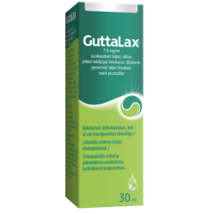 Vidurių užkietėjimui geriamieji lašai GUTTALAX, 7,5 mg/ml, 30 ml.