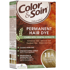 Ilgalaikiai plaukų dažai COLOR & SOIN, šviesi pelenų blondinė (11A), 135 ml