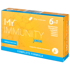 Imunitetui su gerosiomis bakterijomis MY IMMUNITY JUNIOR 30 kramtomų tablečių