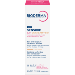 Kremas su spalva raustančiai, jautriai odai BIODERMA SENSIBIO AR+ CC cream SPF50+, 40 ml