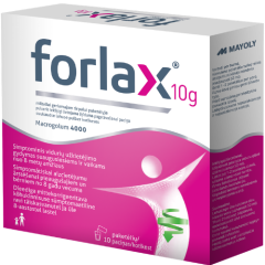 Vidurių užkietėjimui FORLAX 10 g. 10 pak.