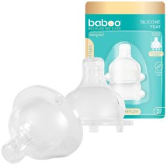 BABOO antikolinis silikoninis žindukas su 3 vožtuvų technologija, vidutinės tėkmės, 3+ mėn N2