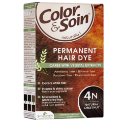 Ilgalaikiai plaukų dažai COLOR & SOIN, natūrali kaštoninė (4N), 135 ml