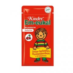 Em-eukal Kinder Laukinės Vyšnios skonio pastilės su 5 vitaminais ir saldikliais 75g