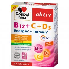 Doppelherz Aktiv B12+C+D3 Depot tabletės N30