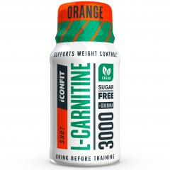 Apelsinų skonio L-karnitinas ICONFIT L-KARNITINE 3000 SHOT, 60 ml 