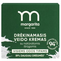 Margarita drėkinamasis veido kremas, su natūraliomis išrūgomis, 50 ml