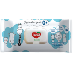 Drėgnos vaikiškos hipoalerginės servetėlės ELEVITA RUTA  0+ SELECTA, 120 vnt.