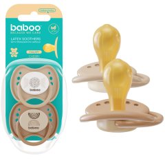 BABOO Calmy lateksinis apvalus čiulptukas, Au Naturale, 0+ mėn N2