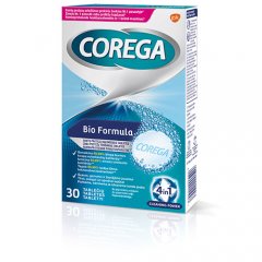 Dantų protezų valomosios tabletės COREGA BIO FORMULA, 30 vnt.