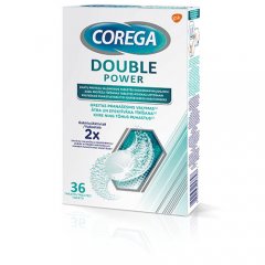 Dantų protezų valomosios tabletės COREGA DOUBLE POWER CLEANSING, 36 vnt.