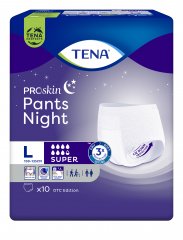 TENA Pants Night Super Sauskelnės-kelnaitės nakčiai, L, 10 vnt.