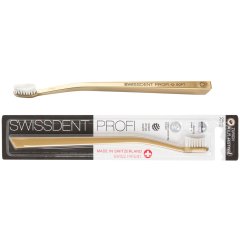 Balinantis dantų šepetukas SWISSDENT WHITENING CLASSIC (auksinė spalva)