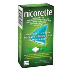 Nicorette freshmint vaistinė kramtomoji guma 2mg N30