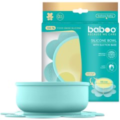 BABOO silikoninis limpantis dubenėlis, 6+ mėn, mėtinė, Lagoon Fiesta