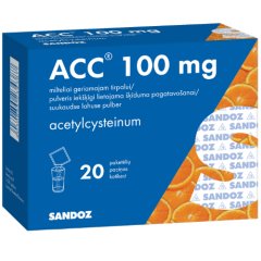 ACC 100 mg milteliai geriamajam tirpalui, N20