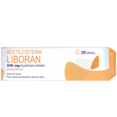 Acetilcisteina Liboran 600mg, 20 šnypščiančių tablečių
