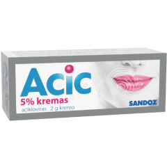 Acic 5 % kremas lūpų puslelinei gydyti,  2 g