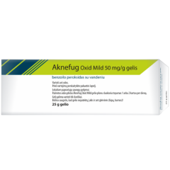 Spuoguotos odos priežiūrai Aknefug 50 mg/g gelis, 25g