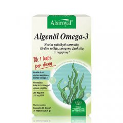 Širdžiai, smegenims, akims ALSIROYAL ALGENOL OMEGA-3, 30 kaps.