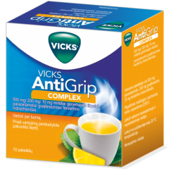 Milteliai geriamajam tirpalui Vicks AntiGrip Complex, 500mg/200mg/10mg 10 vnt.