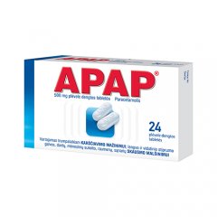 Apap 500 mg plėvele dengtos tabletės, N24