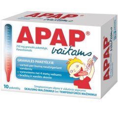 Skausmui, karščiavimui APAP, granulės vaikams, 10 vnt.