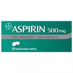 Aspirin 500 mg tabletės, N20