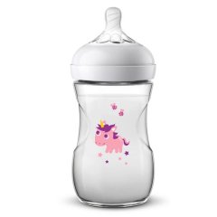 AVENT Buteliukas "Natural" 260ml dekoruotas rausvas N1 SCF070/25