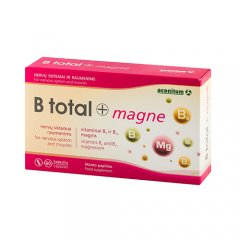 B total + Magne, B grupės vitaminų ir magnio kapsulės, N60