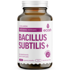 Virškinimui ir kepenims su gyvybingosiomis bakterijomis ECOSH BACILLUS SUBTILIS PLIUS, 90 kapsulių