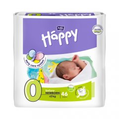 Happy sauskelnės naujagimiams iki 2kg 46 vnt. Nr.0