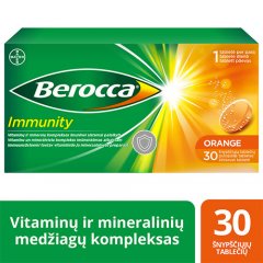 Berocca Immunity šnypščiosios tabletės, 30 tab.