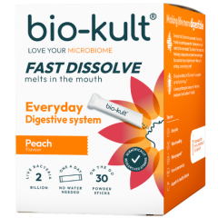 Pieno rūgšties bakterijų kompleksas, persikų skonio, BIO-KULT EVERYDAY, 30 pak.