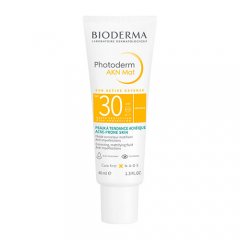 Apsauginis kremas nuo saulės mišriai, riebiai bei į spuogus linkusiai odai, BIODERMA PHOTODERM AKN MAT SPF30, 40 ml