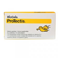 BioGaia Protectis kramtomosios tabletės su vitaminu D3, N10