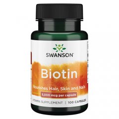 Swanson Biotinas, 5000 mcg tabletės, N100