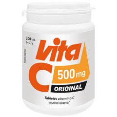 Vitaminai VITA C ORIGINAL 500 mg, 200 tab.