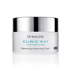 CLINIC WAY Regeneruojantis drėkinamasis naktinis kremas jautriai odai, 50ml