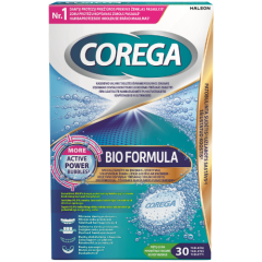 Dantų protezų valomosios tabletės COREGA BIO FORMULA, 30 vnt.