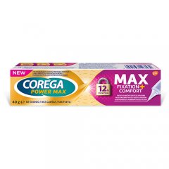 Corega Max Fixation and Comfort fiksuojamasis dantų protezų kremas, 40g