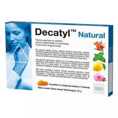 Decatyl Natural kietosios pastilės N12