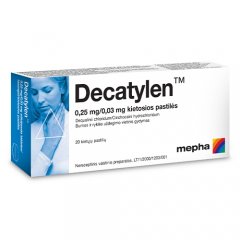 Decatylen lozenges kietosios pastilės, N20