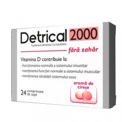 Detrical D3 2000IU vyšnių skonio pastilės N24