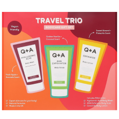 Kūno priežiūros priemonių rinkinys Q+A TRAVEL TRIO, 3x50ml.