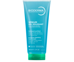 Švelnus riebios ir mišrios odos gelinis prausiklis BIODERMA SEBIUM GEL MOUSSANT, 200 ml
