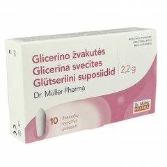 Glicerino žvakutės 2.2g, 10 vnt.
