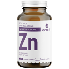 Bioaktyvus cinko bisglicinatas ECOSH, 25 mg, 90 kapsulių Bioaktyvus cinko bisglicinatas ECOSH, 25 mg, 90 kapsulių