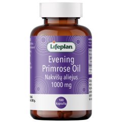 Nakvišų aliejaus LIFEPLAN EVENING PRIMROSE OIL, 180 kaps. 